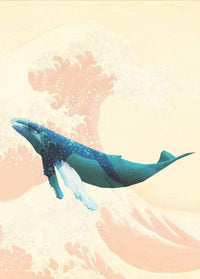 Komar Whale Voyage Non Woven Wall Mural 200x280cm 4 Panels | Yourdecoration.com