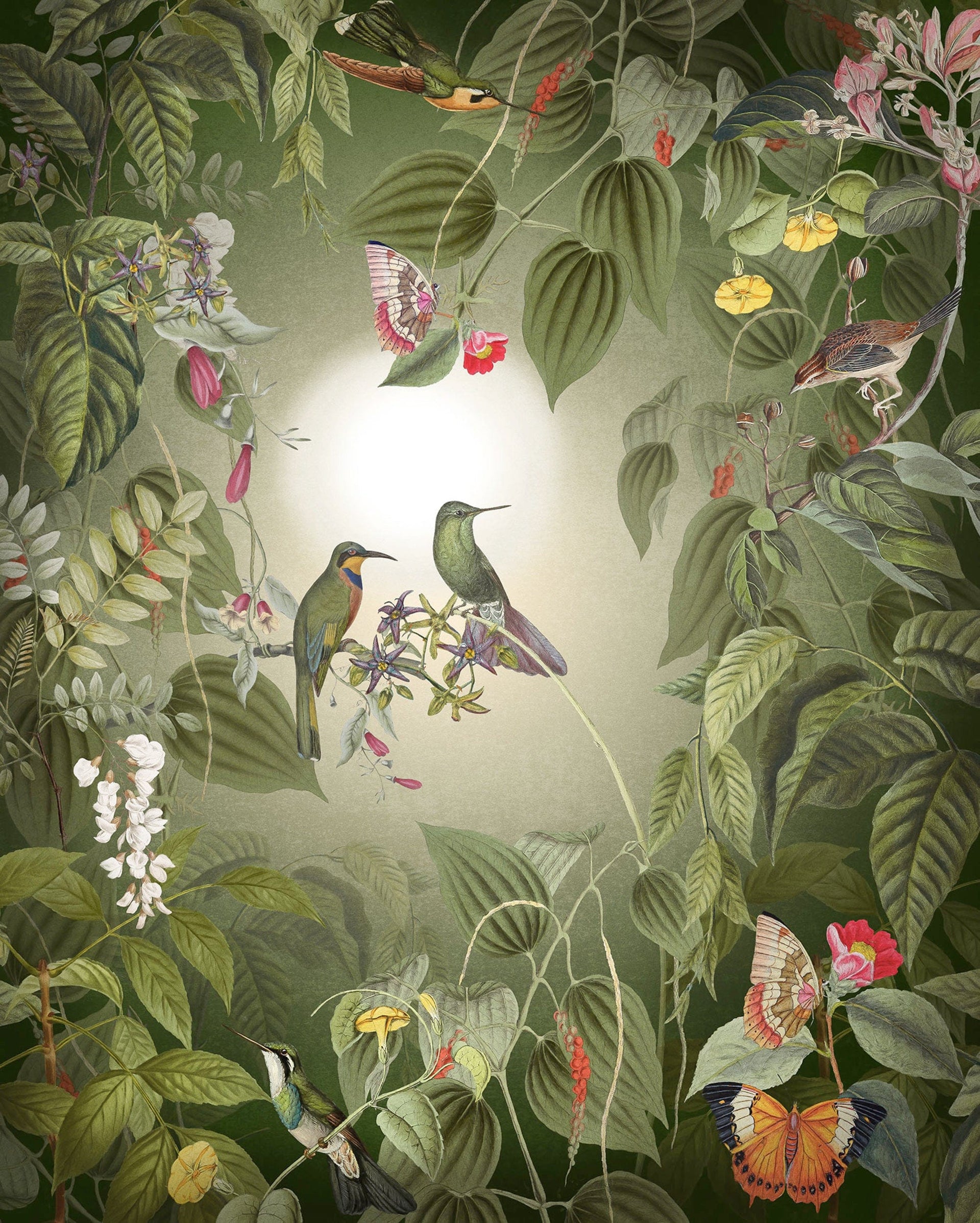 Komar Wildlife Birds Non Woven Wall Mural 200X250cm 4 Panels | Yourdecoration.com