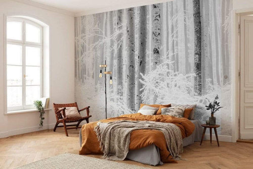Komar Winter Wood Non Woven Wall Mural 400x280cm 4 Panels Ambiance | Yourdecoration.com