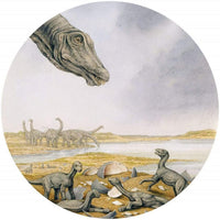 Komar Young Titanosaurs Self Adhesive Wall Mural 125x125cm Round | Yourdecoration.com