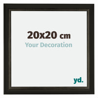 Sheffield Wooden Photo Frame 20x20cm Black Gold Swept Front Size | Yourdecoration.com