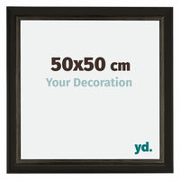 Sheffield Wooden Photo Frame 50x50cm Black Gold Swept Front Size | Yourdecoration.com