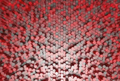 Wizard+Genius 3D Pentagons Red Non Woven Wall Mural 384x260cm 8 Panels | Yourdecoration.com