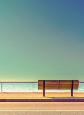 Wizard+Genius Bench And Sea Non Woven Wall Mural 192x260cm 4 Panels | Yourdecoration.com