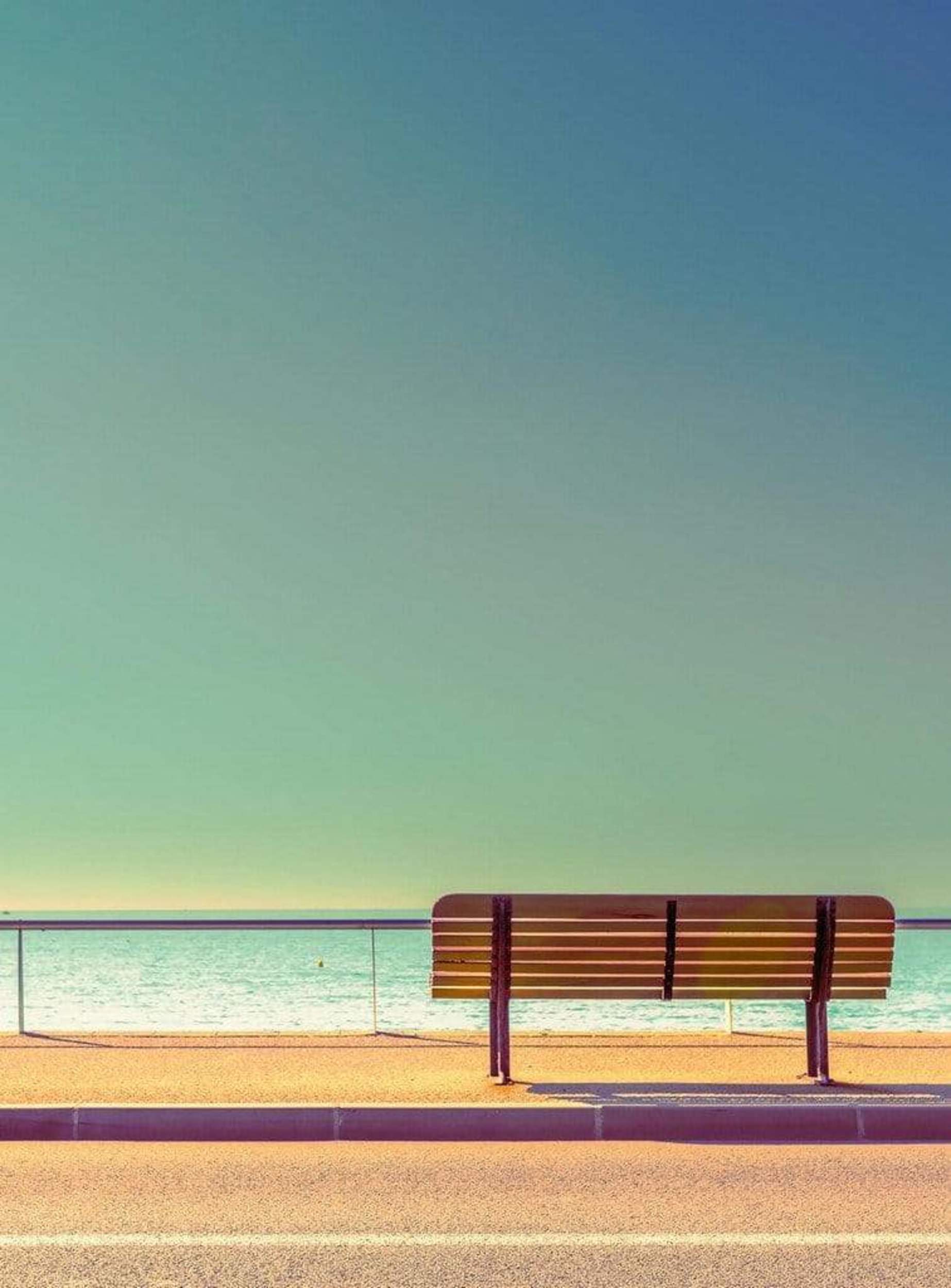 Wizard+Genius Bench And Sea Non Woven Wall Mural 192x260cm 4 Panels | Yourdecoration.com