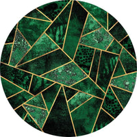 Wizard+Genius Dark Green Emeralds Non Woven Wall Mural 140x140cm Round | Yourdecoration.com