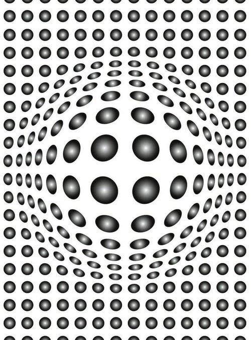 Wizard+Genius Dots Black And White Non Woven Wall Mural 192x260cm 4 Panels | Yourdecoration.com