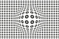 Wizard+Genius Dots Black and White Non Woven Wall Mural 384x260cm 8 Panels | Yourdecoration.com
