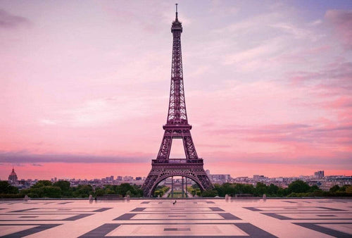 Wizard+Genius Eiffel Tower At Sunset Non Woven Wall Mural 384x260cm 8 Panels | Yourdecoration.com