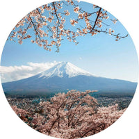 Wizard+Genius Mount Fuji in Japan Non Woven Wall Mural 140x140cm Round | Yourdecoration.com