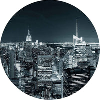 Wizard+Genius New York at Night II Non Woven Wall Mural 140x140cm Round | Yourdecoration.com