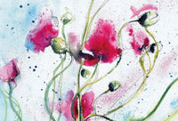 Wizard+Genius Poppies Watercolour Non Woven Wall Mural 384x260cm 8 Panels | Yourdecoration.com