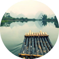 Wizard+Genius Raft Trip in China Non Woven Wall Mural 140x140cm Round | Yourdecoration.com