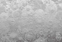 Wizard+Genius Silver Flowers Non Woven Wall Mural 384x260cm 8 Panels | Yourdecoration.com