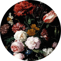 Wizard+Genius Vase of Flowers Non Woven Wall Mural 140x140cm Round | Yourdecoration.com