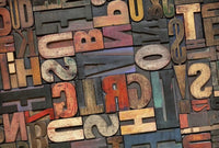 Wizard+Genius Vintage Letters Non Woven Wall Mural 384x260cm 8 Panels | Yourdecoration.com