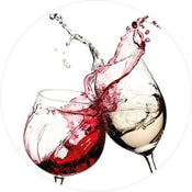 Wizard+Genius Wine Glasses Non Woven Wall Mural 140x140cm Round | Yourdecoration.com