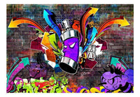 Wall Mural - Graffiti Colourful Attack 100x70cm - Non-Woven Murals
