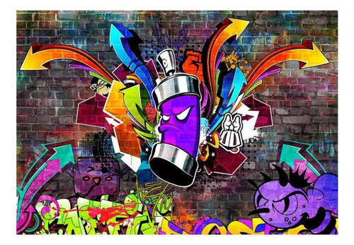 Wall Mural - Graffiti Colourful Attack 200x140cm - Non-Woven Murals