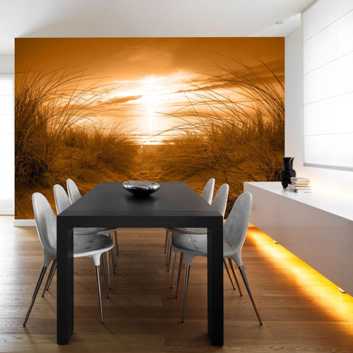 Wall Mural - Strand Sepia 100x70cm - Non-Woven Murals