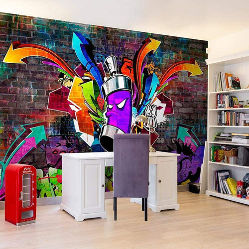 Wall Mural - Graffiti Colourful Attack 100x70cm - Non-Woven Murals